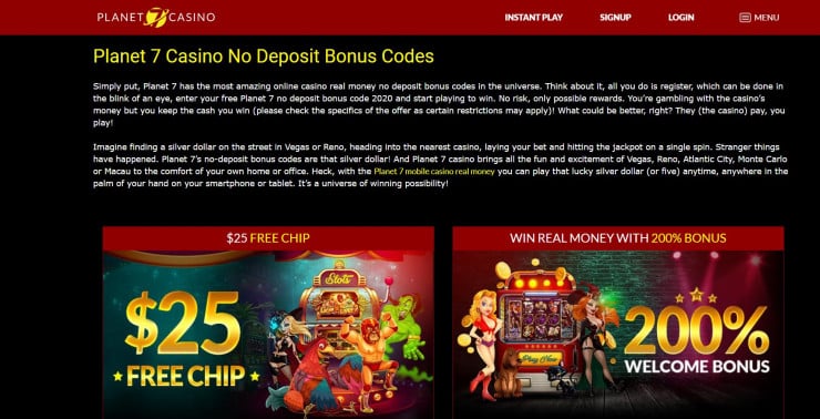 мобильная версия Casino PLANET $5