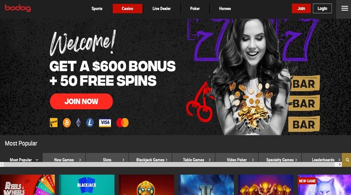 Bodog's landing page for BC Casino Players