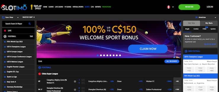 Slotimo - Worldwide Sporting Events for Ontario Sports Bettors