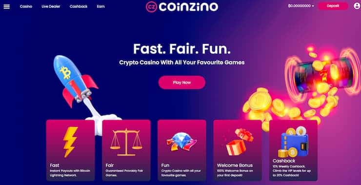 Coinzino - a top Bitcoin casino for canada