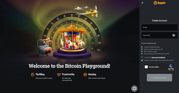 bspin Bitcoin casino Hong Kong account