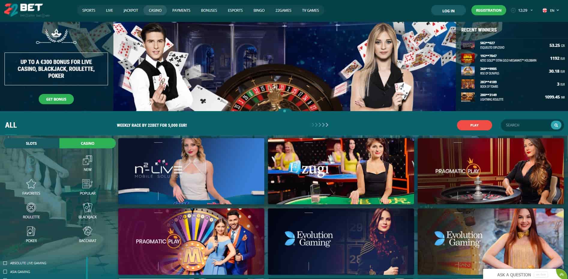 22bet - Best Live Casino Promotions in Indonesia