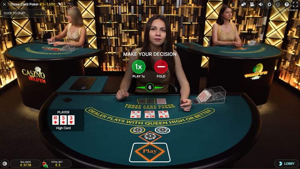Live Casino - Three Card Poker