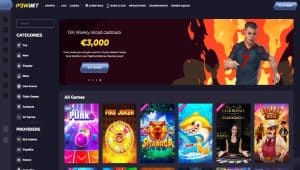 The casino section of the Powbet website