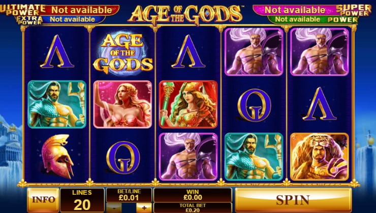 The Age of the Gods progressive jackpot game