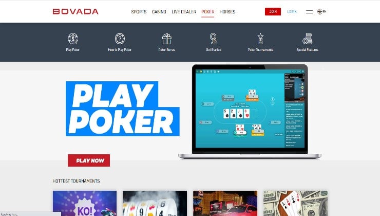 Bovada online poker platform