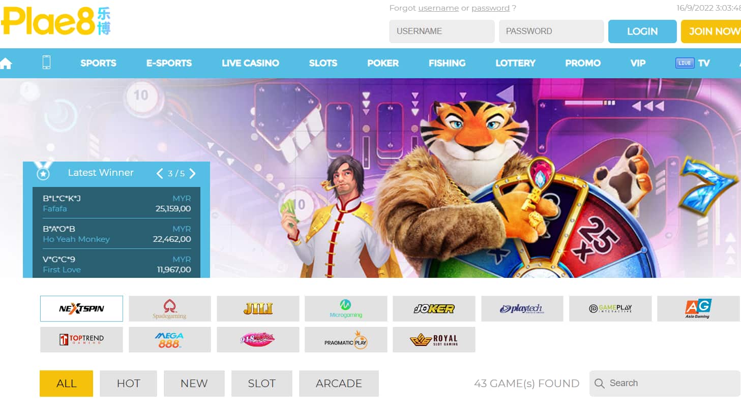 Plae8 - Singapore Online Casino with Great Variety of Slots