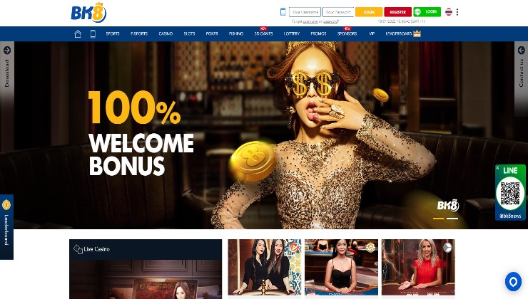 BK8 Casino homepage