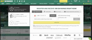 BetWinner Registration Page
