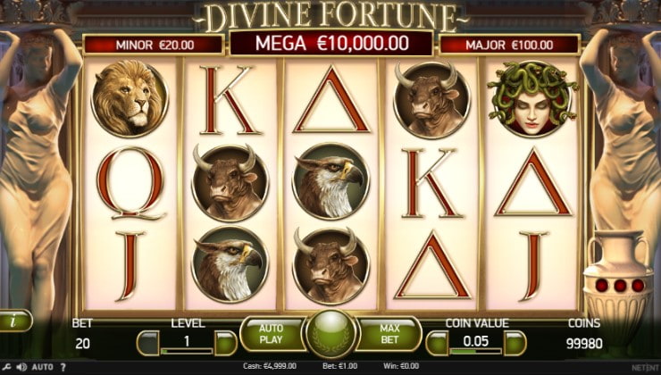 “Divine Fortune” progressive jackpot online slots from Netent