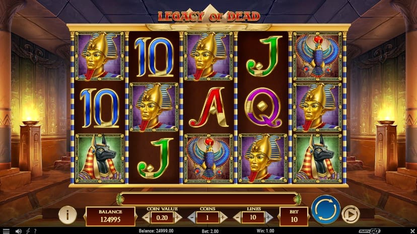 The “Legacy of Dead” video online slots from Play’n Go.
