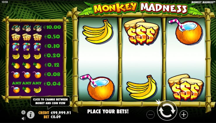 The classic online slots “Monkey Madness” by Pragmatic Play.