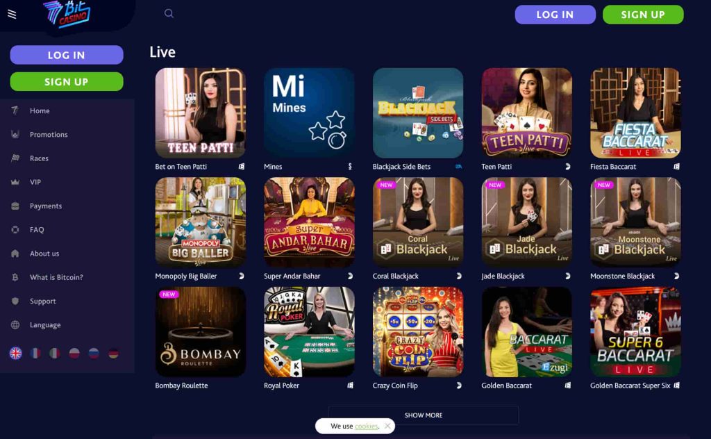 VN BTC live dealer casino - 7bit