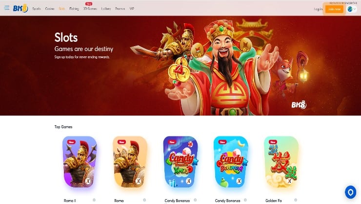 The homepage of the BK8 online Vietnam crypto casino