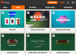 blackjack en vivo Ignition casino