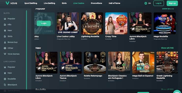 Vave NZ online casino for Bitcoin games