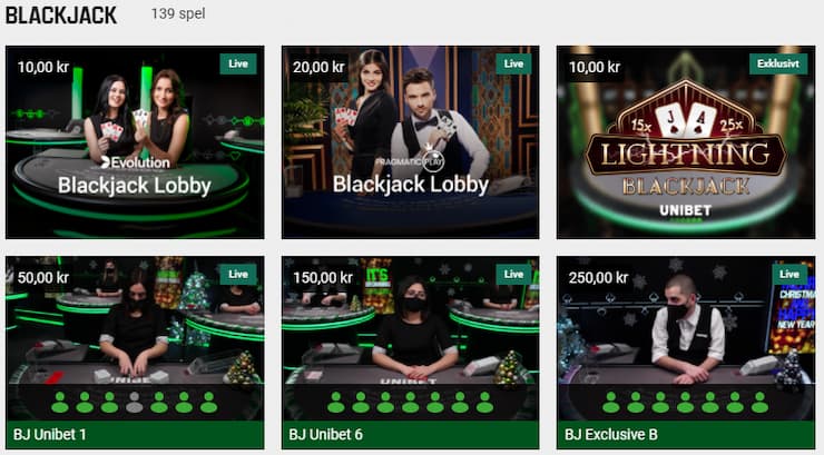 bild som visar unibet blackjack live casino spel