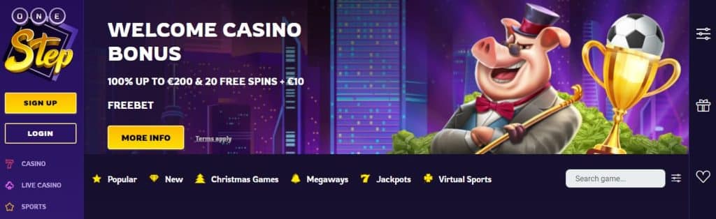 OneStep Casino Ana Sayfa