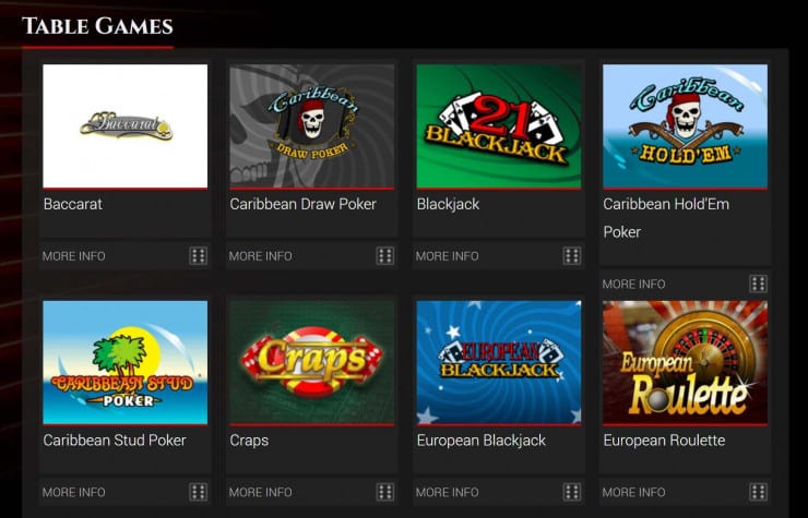 Brand New Online Casinos - BoVegas Table Games