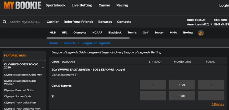 MyBookie - Excellent Site for Betting on LOL