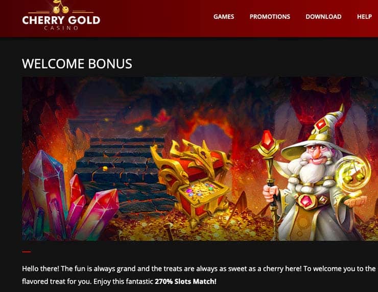 Cherry Casino offers an enticing matched bonus for new customers