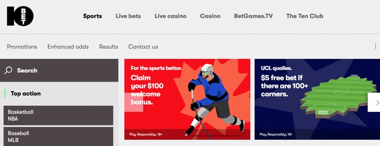 10Bet Sportsbook with online casino games