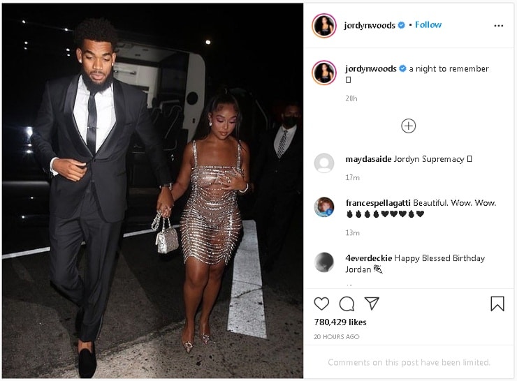 Karl-Anthony Towns spoils Jordyn Woods with costly gifts at party