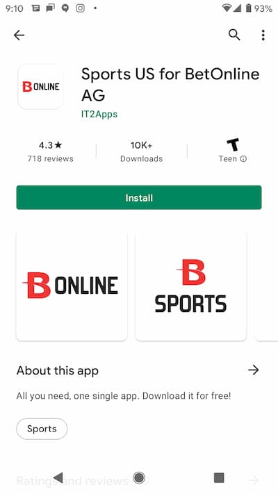 download the BetOnline App 