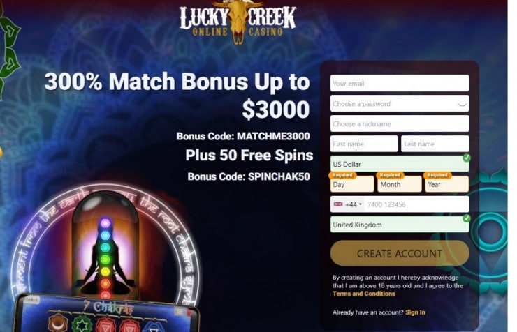 lucky creek online casino