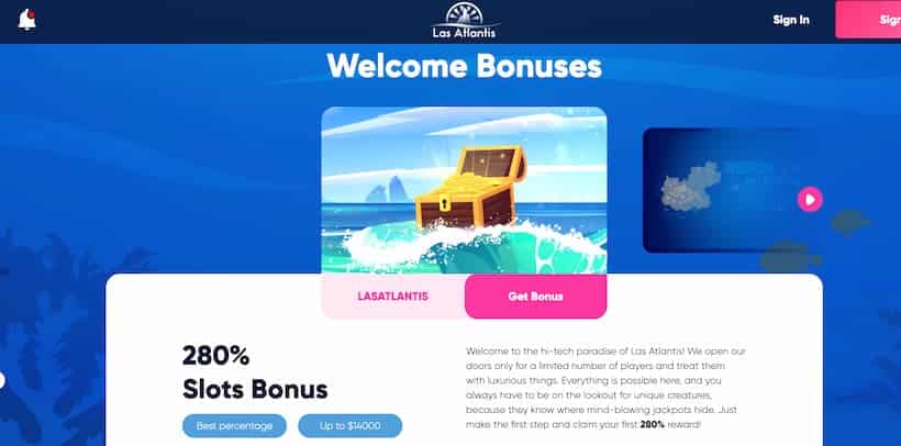 Las Atlantis - best brand new online casino welcome bonus