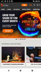 Ignition Mobile android Casino Site