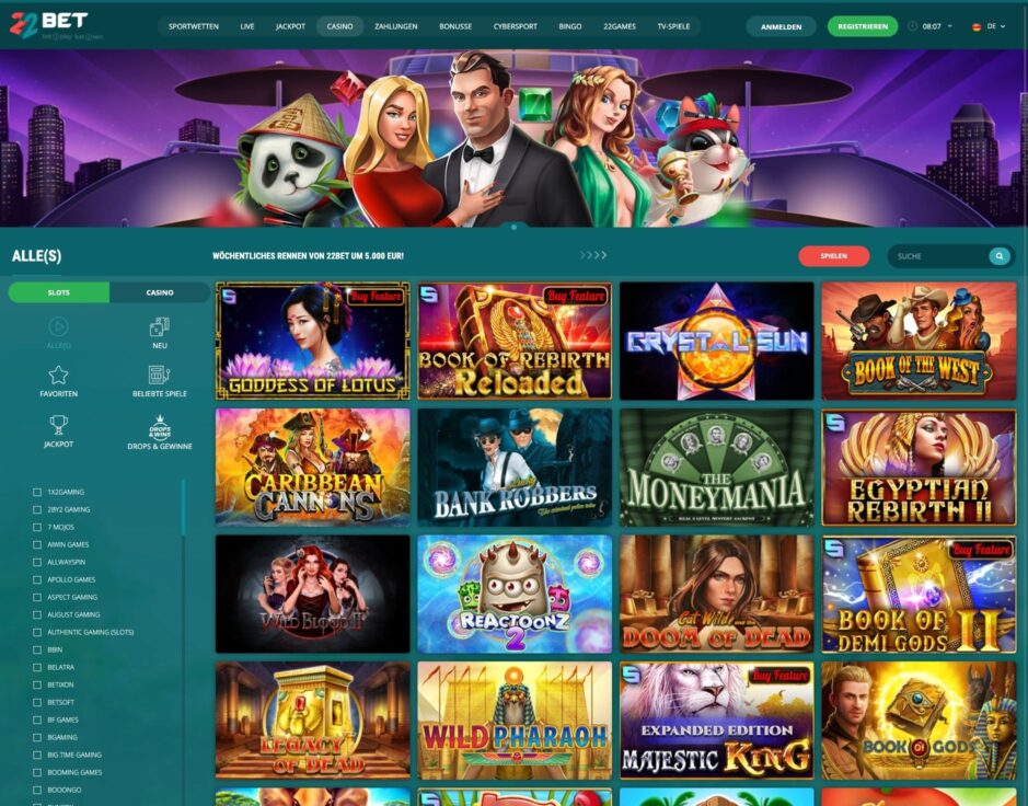 22Bet -The Online Casino with The Best Collection of Table Games in Singapore