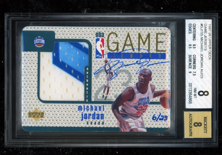 Michael Jordan's signed patch card sells
