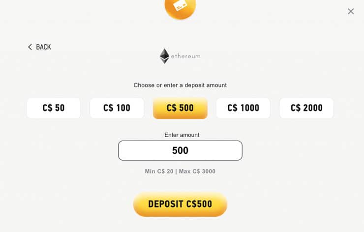 Complete the Deposit at your chosen Quebec Casino
