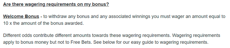 Wagering requirement at Betway in Canada
