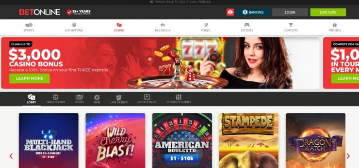 BetOnline Casino Delaware offers the best selection of table games