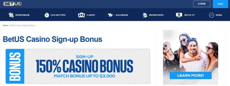 Iowa online casino players can benefit from a fantastic BetUS welcome bonus.