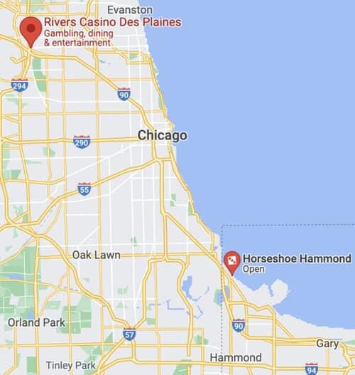Chicago Casinos Map