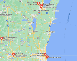 Casinos in Milwaukee Map