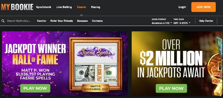 MyBookie Casino Homepage
