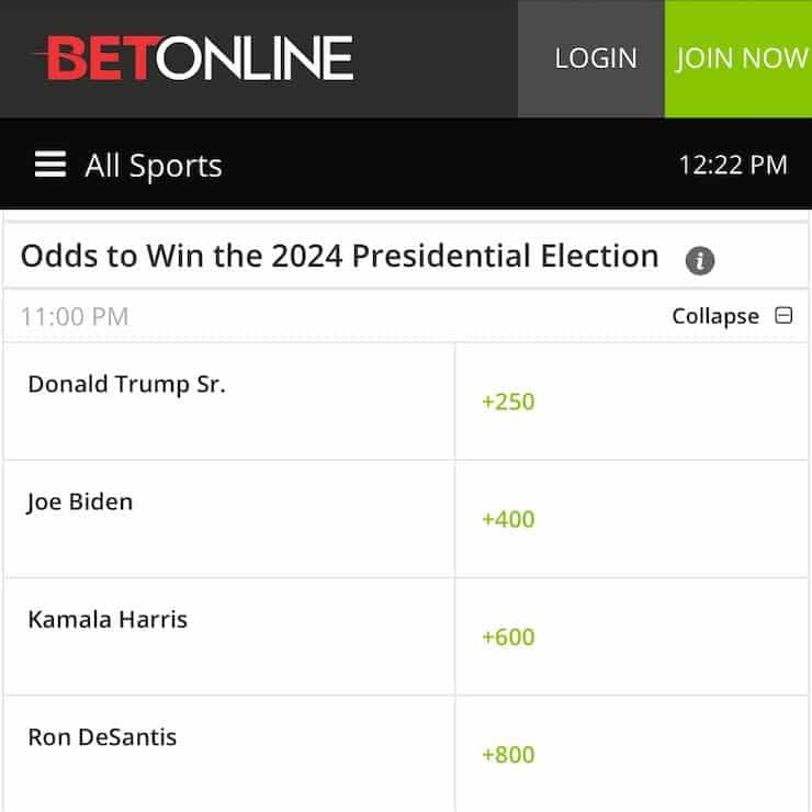 can you bet on politics