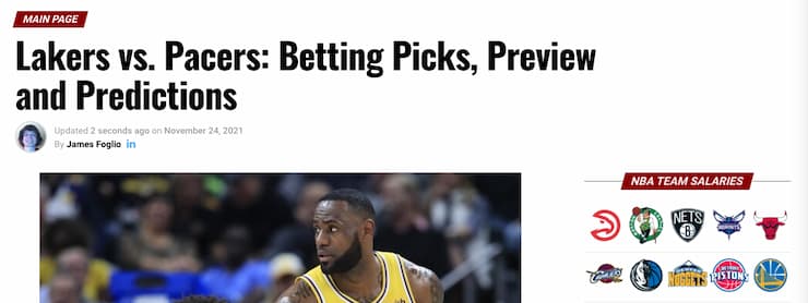 Lakers vs Pacers betting picks