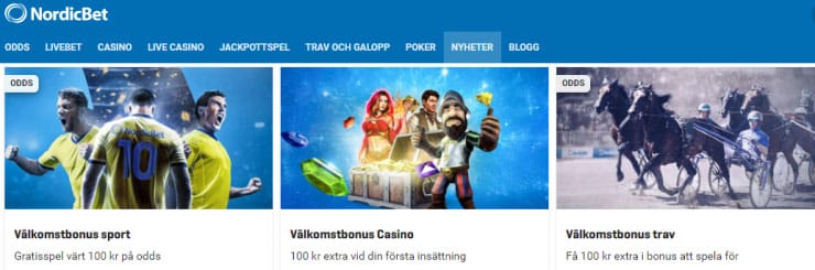 Det svenska spelbolaget Nordicbets välkomsterbjudande