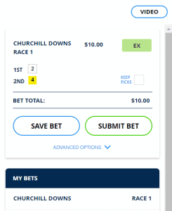 Exacta betting chart for blackjack bet online maryland