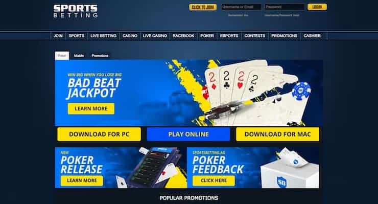 Sportsbetting Online Poker Homepage 