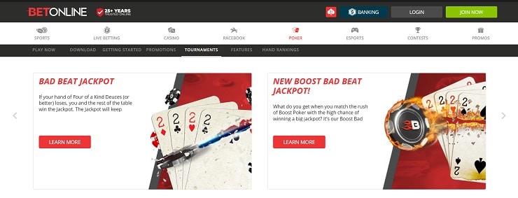 BetOnline Poker Bad Beat Jackpots
