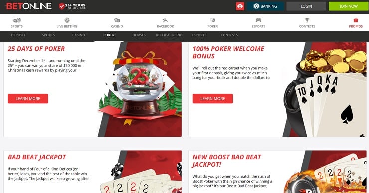 BetOnline Poker Site Homepage - Arkansas Online Poker