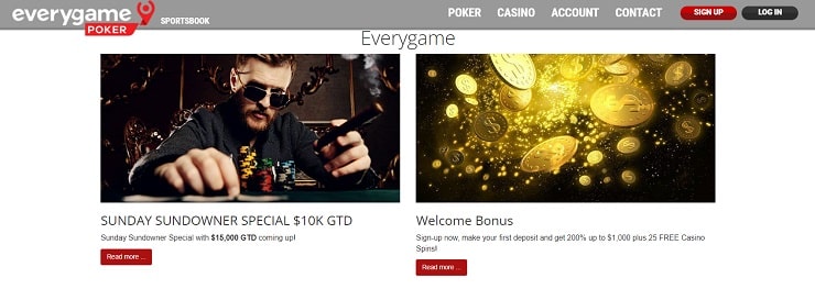 Everygame Poker Homepage