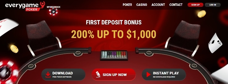 Everygame is one of the few online poker platforms to offer a 200% welcome bonus