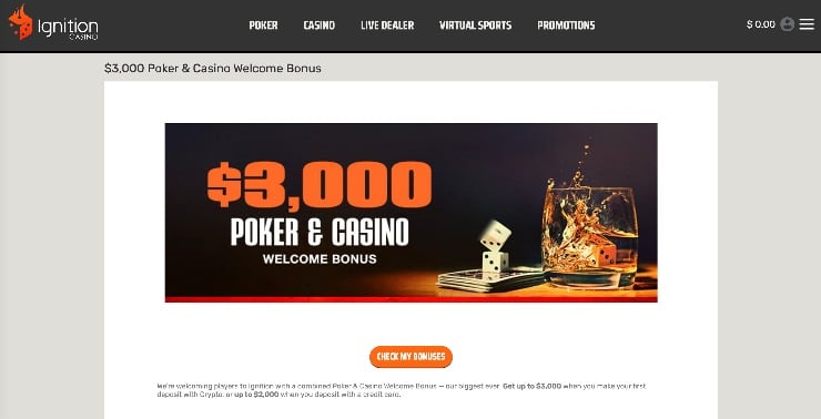 Ignition Casino Poker Bonus Page